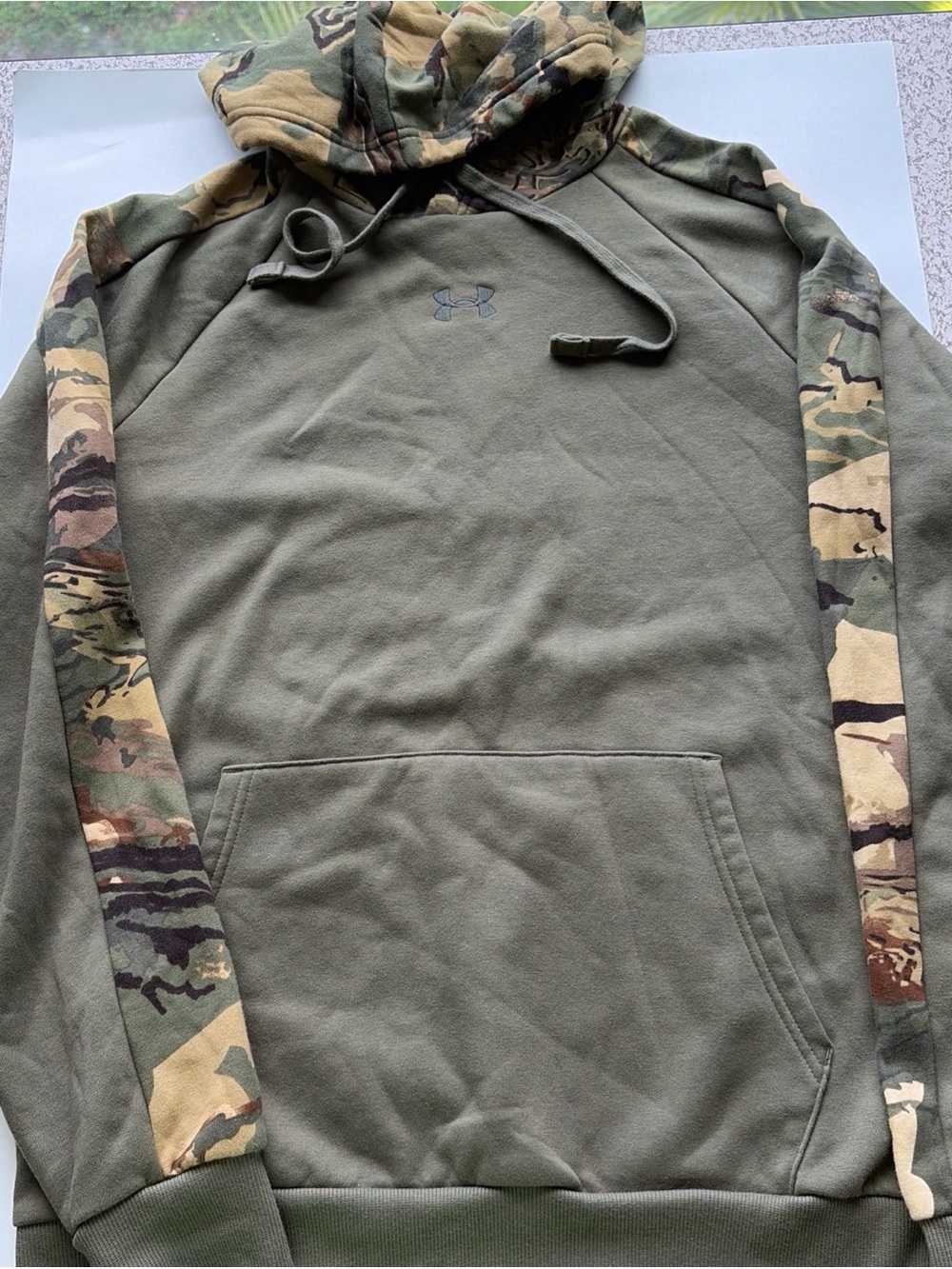 Under Armour Men's UA Rival Fleece Camo Blocked Hoodie Medium